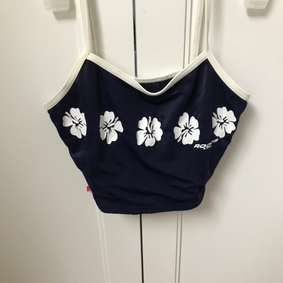 Roots Swim NWT Girls 2 Piece Tankini Swimsuit US 14 Navy  Blue - Picture 3 of 7